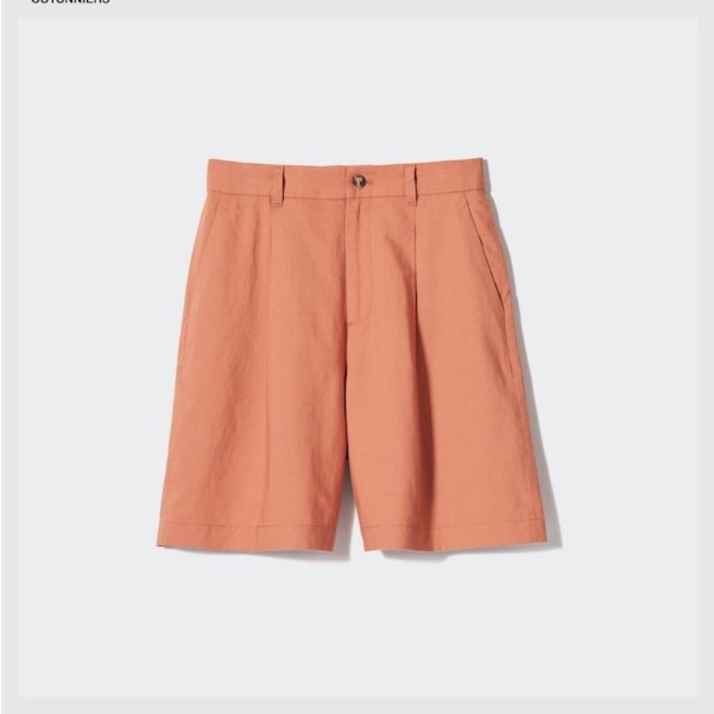 UNIQLO x Comptoir des Cotonniers pleated shorts Linen Blend Size Medium Elastic